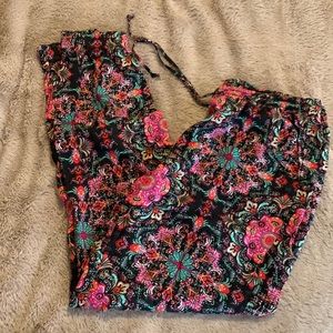 Cute comfy pants with elastic bottoms and drawstring